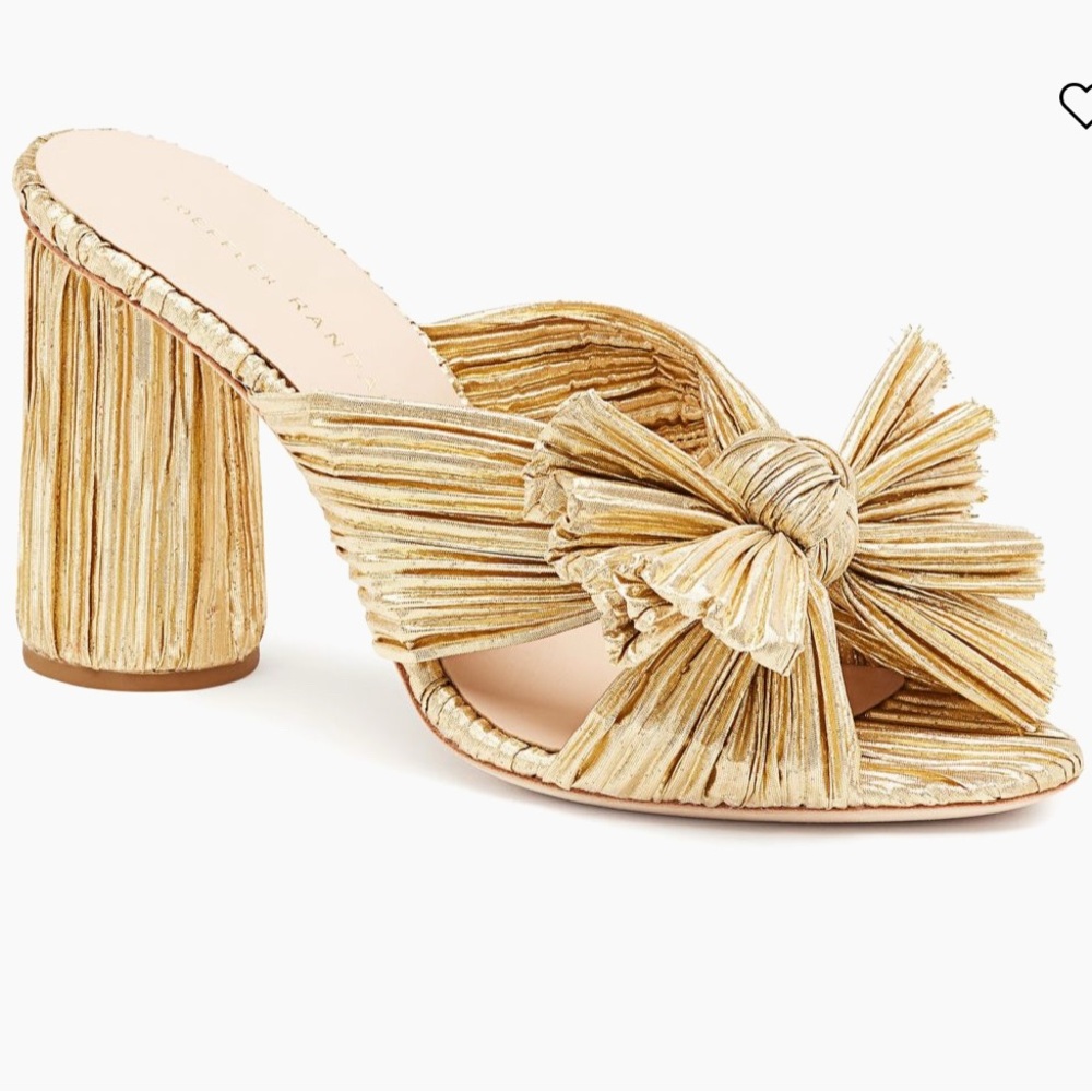 Loeffler Randall Penny Metallic Gold Heels - size 11.5 NWOB